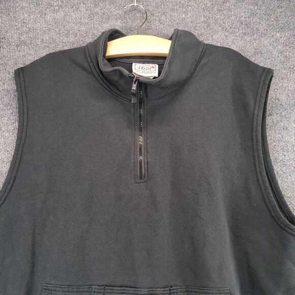 Vintage Huzu 1/4 Zip Sleeveless Vest Size XXL Black Made in USA - Picture 7 of 13